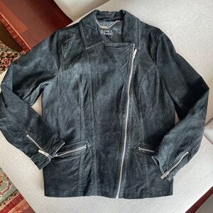 Black suede leather Moto jacket